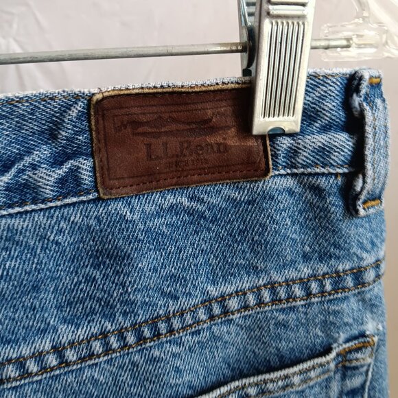 Vintage 1990's Men's 32x30 L.L.Bean Lined Natural Denim Jeans Green Fleece Liner - Picture 7 of 8